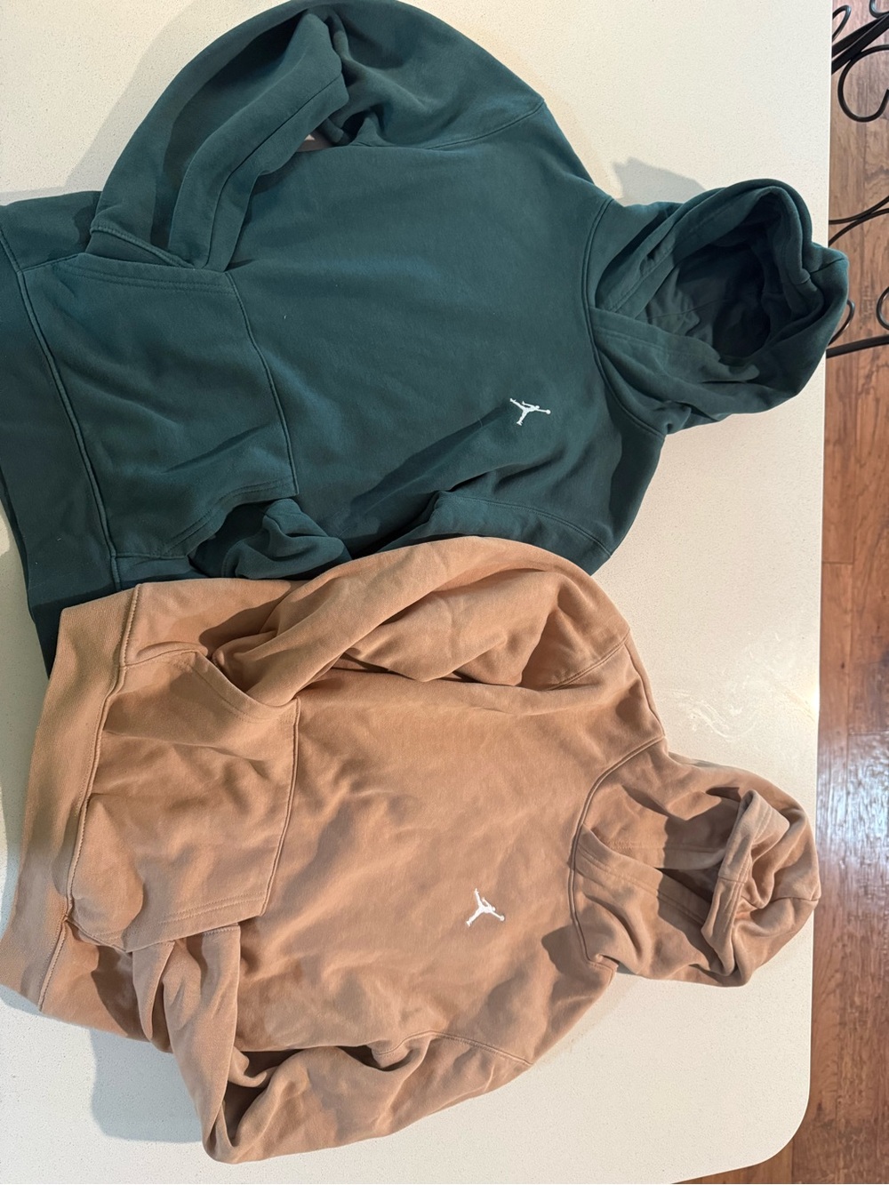 Youth large Jordan Jumpman Hoodies  Green & Tan